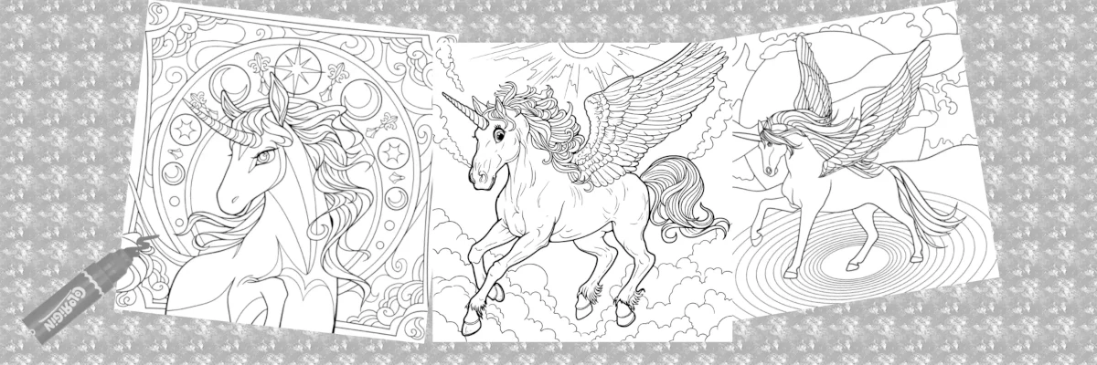 Unicorn Coloring Pages