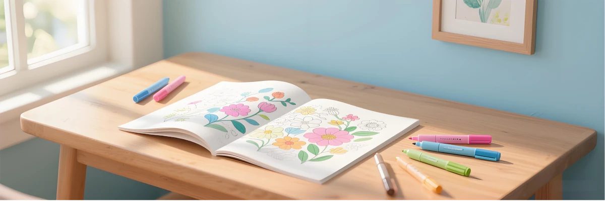People enjoying coloring pages